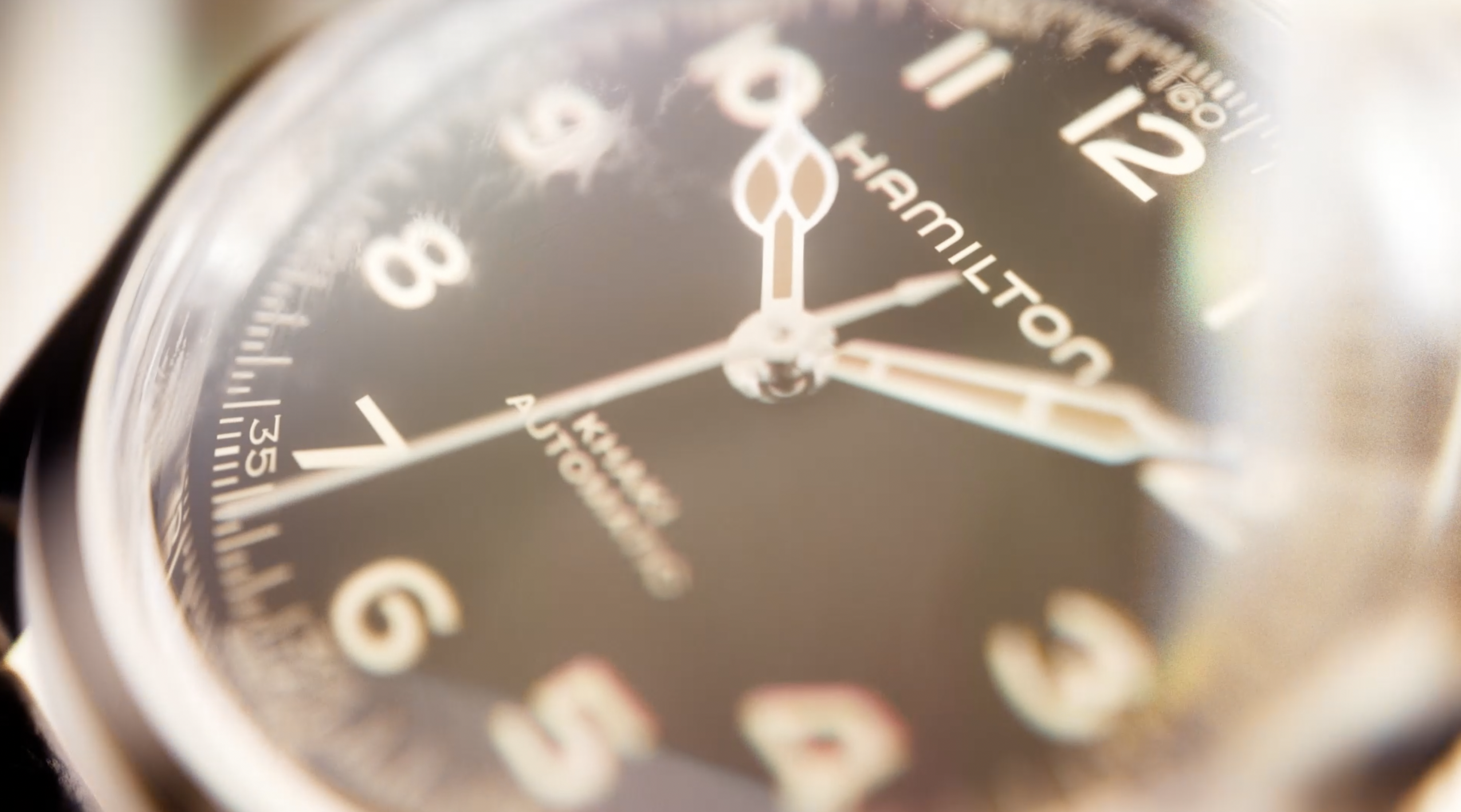Close-up CGI Hamilton watch with cinematic lighting