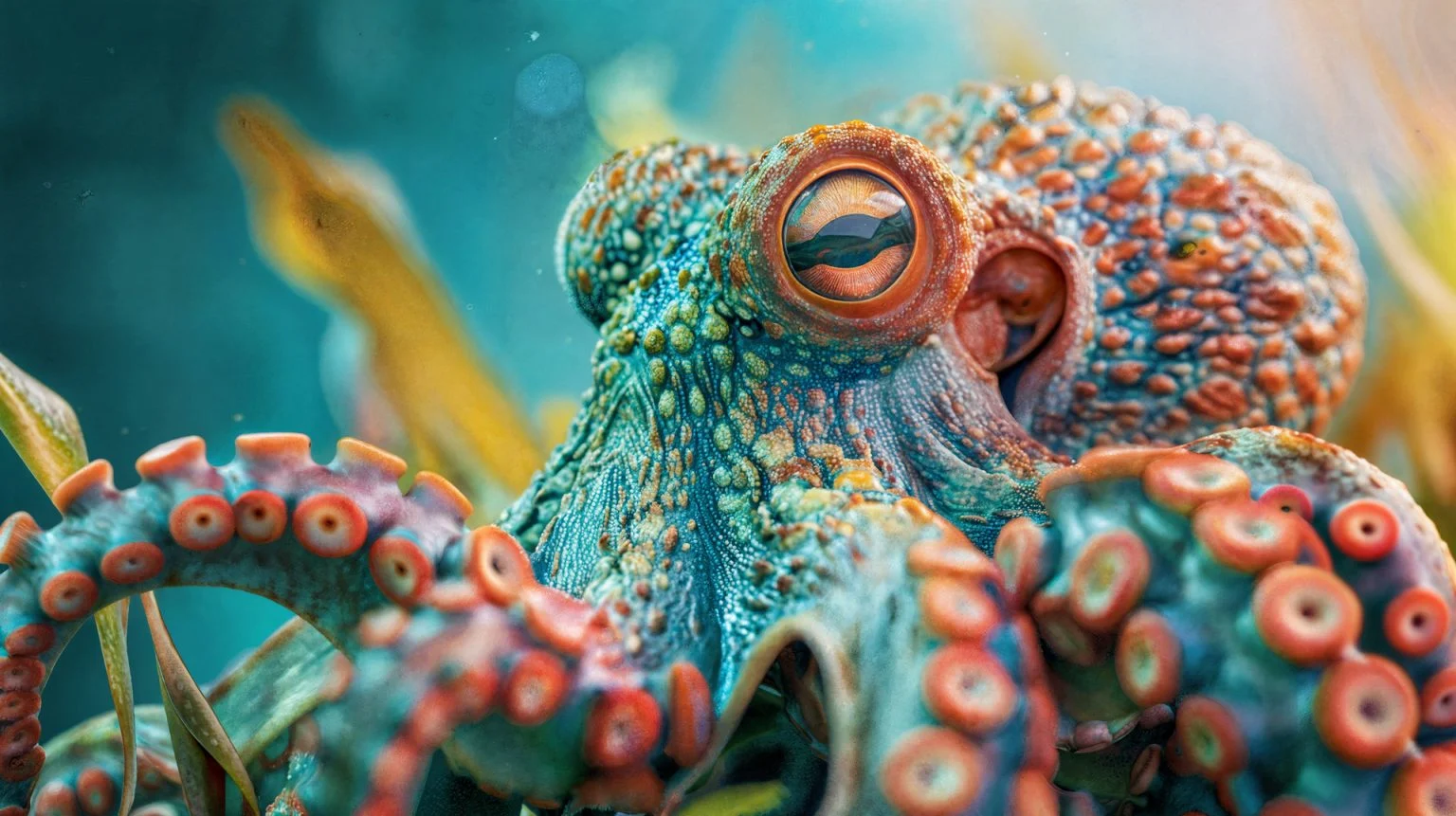 Pulpo CGI fotorrealista creado con procesos apoyados en IA