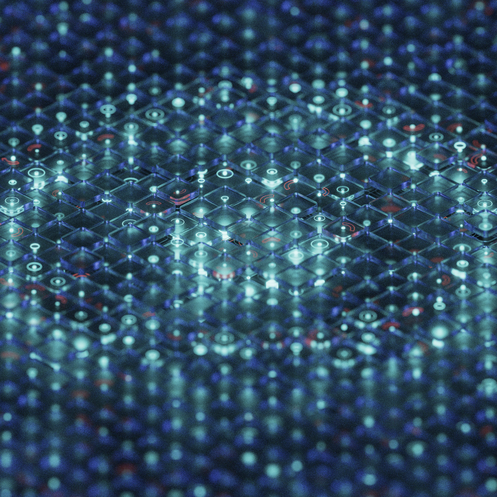 Abstract CGI visualization of a digital particle network