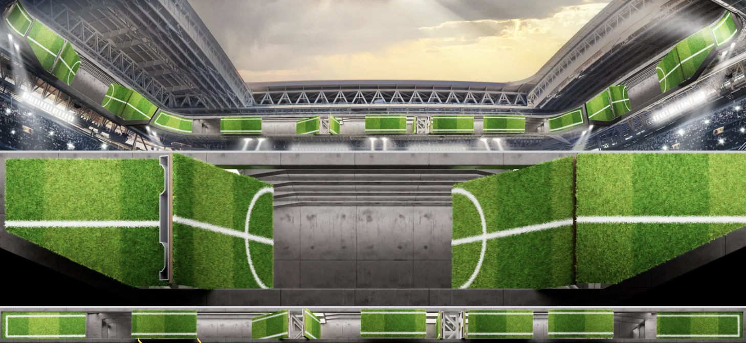 Matchday large-scale visual system by Kutuko for Real Madrid at Santiago Bernabéu Stadium